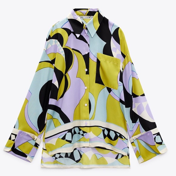 Zara Printed Pocket Shirt - Picture 1 of 9